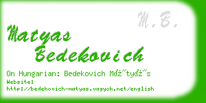 matyas bedekovich business card